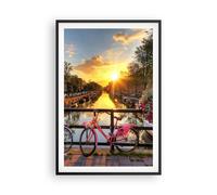 Affiche Poster 61x91cm Tableaux Image Vélos Channel amsterdam l'architecture Art