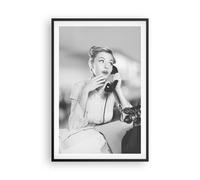 Affiche Poster 61x91cm Tableaux Image Vintage Noir Et Blanc Téléphoner Wall Art