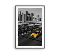 Affiche Poster 61x91cm Tableaux New York Manhattan pont de Brooklyn taxi Art