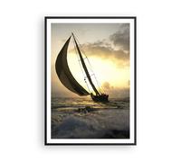 Affiche Poster 70x100cm Tableaux bateau coucher du soleil le soleil Paysage Art