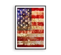 Affiche Poster 70x100cm Tableaux Image Amérique Drapeau national patriotique Art