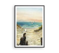 Affiche Poster 70x100cm Tableaux Image Impressionnisme Mouettes Côte Wall Art
