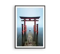 Affiche Poster 70x100cm Tableaux Image Itsukushima-Jinja Temple Parapluie Art