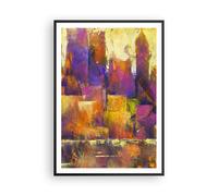 Affiche Poster 70x100cm Tableaux Image L'Abstraction Ville Gratte Ciel Wall Art