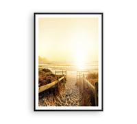 Affiche Poster 70x100cm Tableaux Image le lever du soleil vague île océan Art