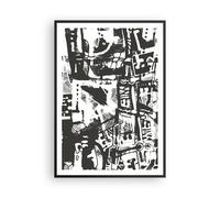 Affiche Poster 70x100cm Tableaux Image Noir Et Blanc Chiffres L'Abstraction Art