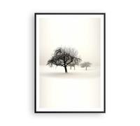 Affiche Poster 70x100cm Tableaux Image Photo Arbres Neige Brouillard Wall Art