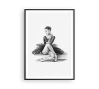 Affiche Poster 70x100cm Tableaux Image Photo Ballerine Dessin Crayon Wall Art