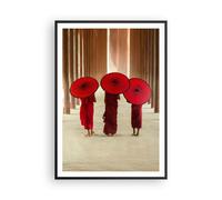 Affiche Poster 70x100cm Tableaux Image Photo Bhoutan Parapluie Rouge Wall Art