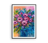 Affiche Poster 70x100cm Tableaux Image Photo Bouquet Fleurs Huile Wall Art