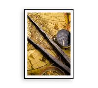 Affiche Poster 70x100cm Tableaux Image Photo Boussole aventure voyage Wall Art