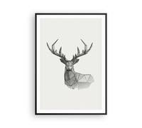 Affiche Poster 70x100cm Tableaux Image Photo Cerf Croquis Scandinave Wall Art