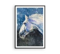 Affiche Poster 70x100cm Tableaux Image Photo Cheval Aquarelle Portrait Wall Art