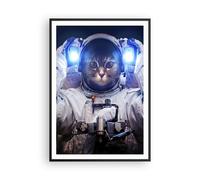 Affiche Poster 70x100cm Tableaux Image Photo cosmonaute chat Wall Art Decoration