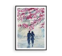Affiche Poster 70x100cm Tableaux Image Photo Couple Paris Arbre Wall Art