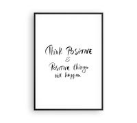 Affiche Poster 70x100cm Tableaux Image Photo Devise Pensée Positivement Wall Art