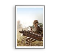 Affiche Poster 70x100cm Tableaux Image Photo Enfance Avion Jouet Wall Art