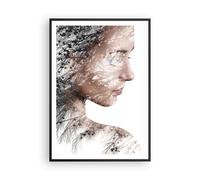 Affiche Poster 70x100cm Tableaux Image Photo Femme Double Exposition Wall Art