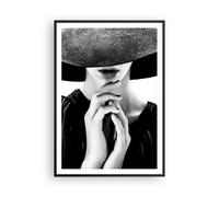 Affiche Poster 70x100cm Tableaux Image Photo Femme Mains Chapeau Wall Art
