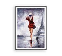 Affiche Poster 70x100cm Tableaux Image Photo Femme Tour Eiffel Wall Art