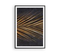 Affiche Poster 70x100cm Tableaux Image Photo Feuille Or Noir Wall Art Decoration
