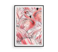 Affiche Poster 70x100cm Tableaux Image Photo Flamant Rose Rose Exotisme Wall Art