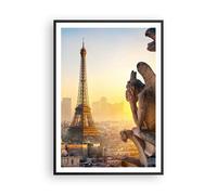 Affiche Poster 70x100cm Tableaux Image Photo Gargouilles Tour Eiffel Wall Art