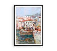Affiche Poster 70x100cm Tableaux Image Photo Île Bateaux Port Wall Art