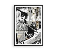 ARTTOR Affiche Decoration Murale Moderne Poster Cadre Noir 70x100cm jazz musique musicien Deco Affiches Murales Wall Art Design Tableau Decoration Salon Chambre Cuisine Decor P2BPA70x100-3792