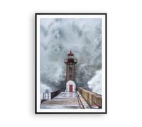 Affiche Poster 70x100cm Tableaux Image Photo Lanterne Mer Tempête Wall Art
