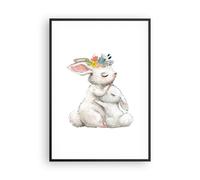 Affiche Poster 70x100cm Tableaux Image Photo Lapin Lièvre Enfants Wall Art