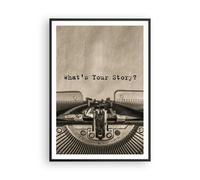 Affiche Poster 70x100cm Tableaux Image Photo Machine Écriture Texte Wall Art