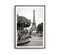 Affiche Poster 70x100cm Tableaux Image Photo Manège Tour Eiffel Wall Art