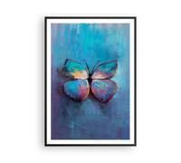 Affiche Poster 70x100cm Tableaux Image Photo Manuscrit Papillon Bleu Wall Art