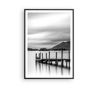 Affiche Poster 70x100cm Tableaux Image Photo Noir Et Blanc Paysage Lac Wall Art