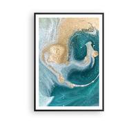 Affiche Poster 70x100cm Tableaux Image Photo Or Turquoise Arrière Plan Wall Art