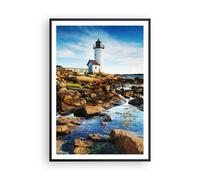 Affiche Poster 70x100cm Tableaux Image Photo Phare rivage nuage paysage Wall Art