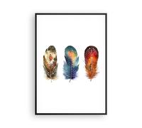 Affiche Poster 70x100cm Tableaux Image Photo Plume Oiseau Peinture Wall Art