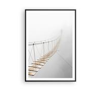 Affiche Poster 70x100cm Tableaux Image Photo Pont Suspendu Brouillard Wall Art