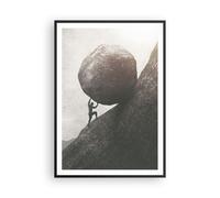 Affiche Poster 70x100cm Tableaux Image Photo Sisyphe Travail Pierre Wall Art