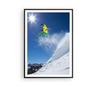 Affiche Poster 70x100cm Tableaux Image Photo Ski hiver neige montagne Wall Art