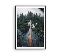 Affiche Poster 70x100cm Tableaux Image Photo Suspendu Pont Forêt Wall Art