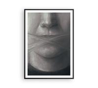 Affiche Poster 70x100cm Tableaux Image Photo Symbole Bouche Discours Wall Art