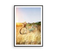 Affiche Poster 70x100cm Tableaux Image Photo Vélo Prairies Fleurs Wall Art