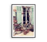Affiche Poster 70x100cm Tableaux Image Photo Vélos Vintage Immeuble Wall Art