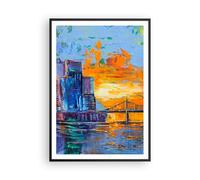 Affiche Poster 70x100cm Tableaux Image Photo Ville Pont Empâtement Wall Art