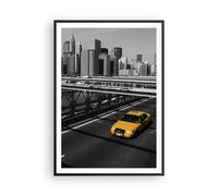 Affiche Poster 70x100cm Tableaux New York Manhattan pont de Brooklyn taxi Art