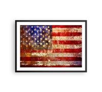 Affiche Poster 70x50cm Tableaux Image Amérique Drapeau national patriotique Art