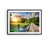 Affiche Poster 70x50cm Tableaux Image architecture promenade Swan Paysage Art