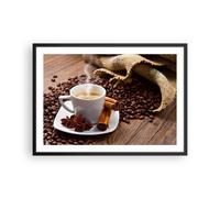 Affiche Poster 70x50cm Tableaux Image Café noir petit déjeuner chocolat Art